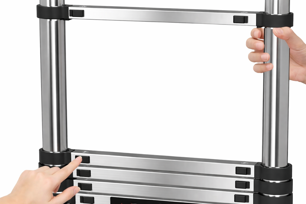 Échelle Télescopique Compacte Compact 260 | 2,6 m Aluminium EN 131 Pro 150 kg – The MaxReach