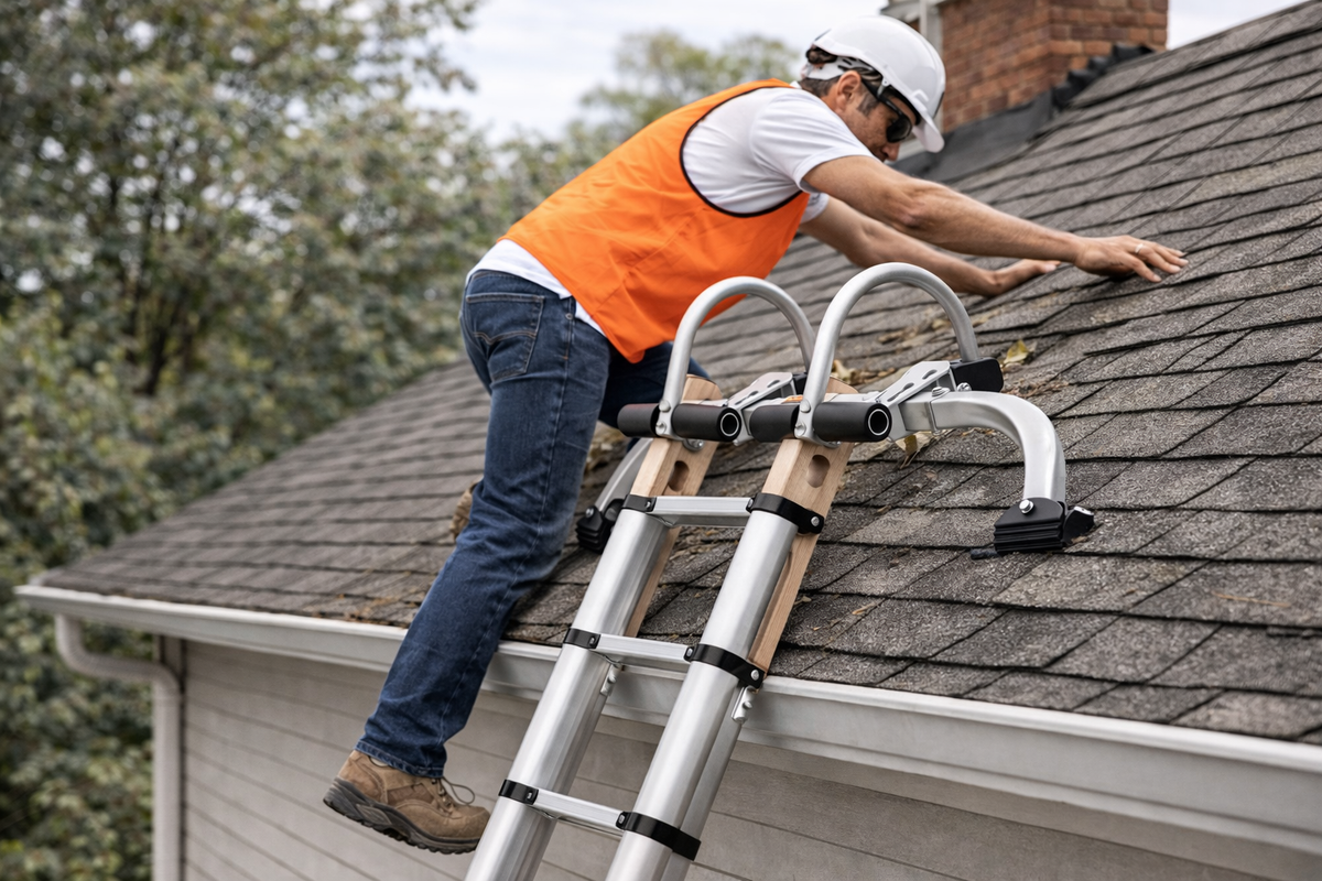 Stabilisateur d'Échelle Premium Réglable | Aluminium Anti-Basculement 150 kg – The MaxReach
