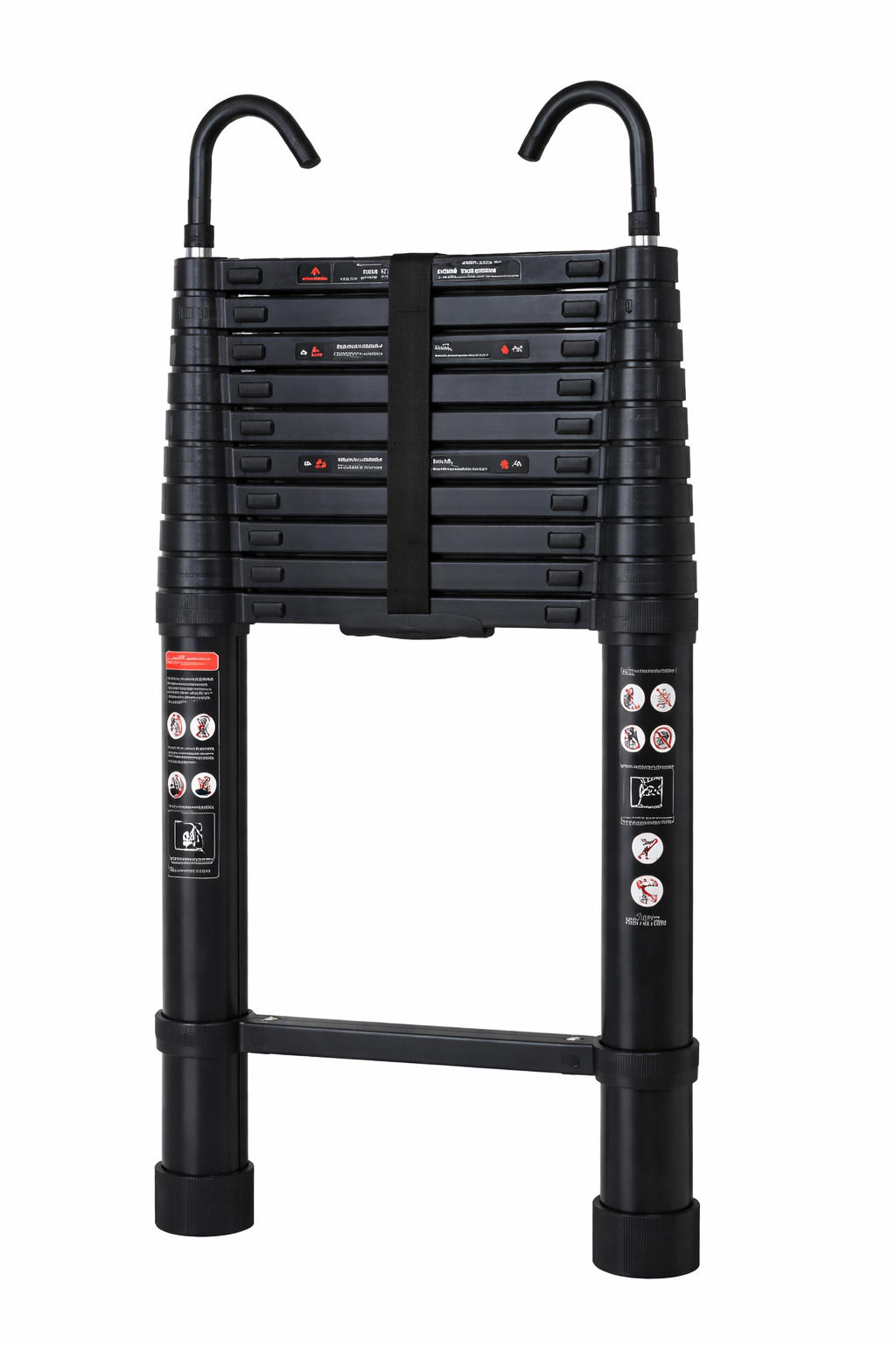Échelle Télescopique Noire 5 m Skyline 500 Black | Aluminium EN 131 Pro Crochet Toiture – The MaxReach