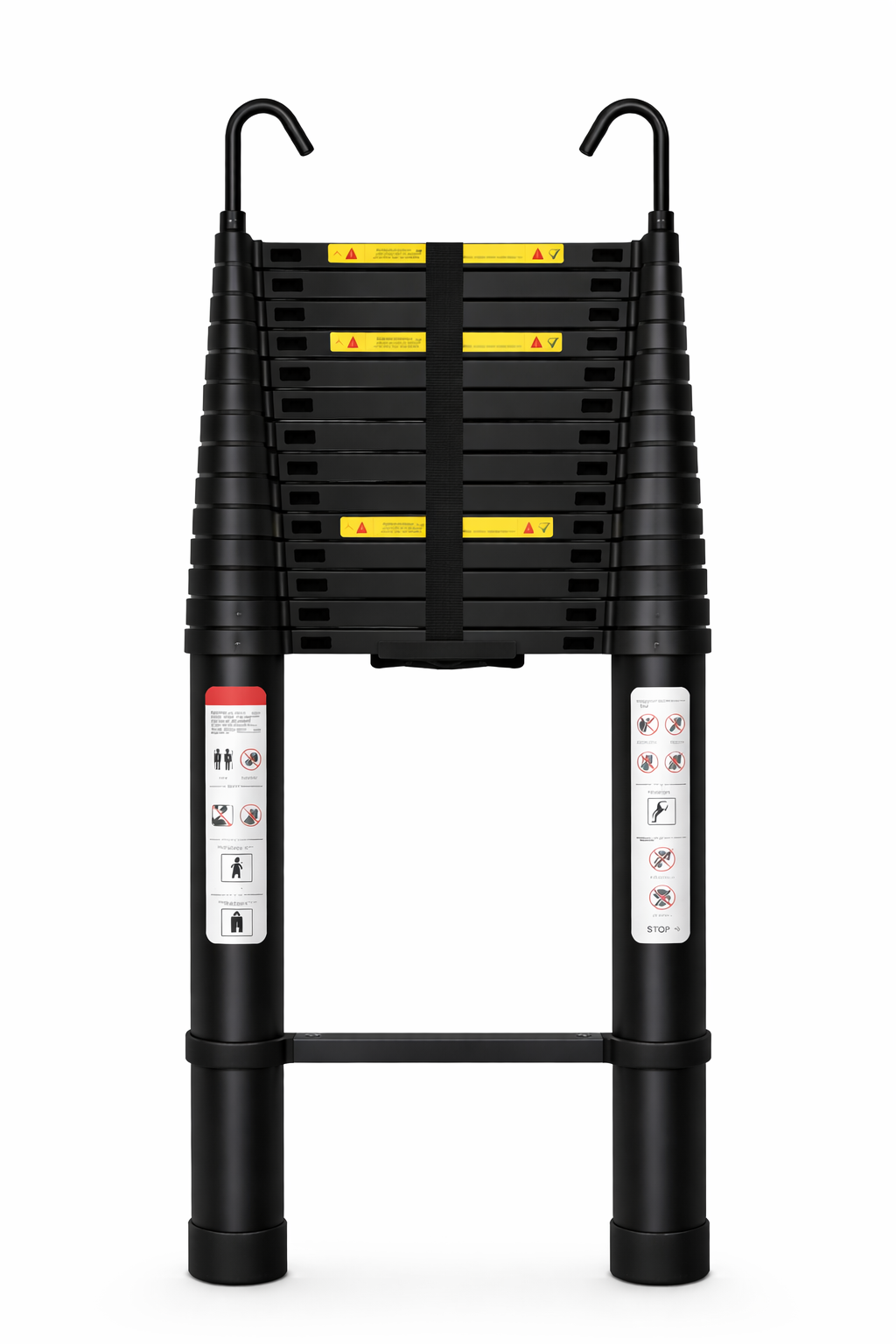 Échelle Télescopique Noire Pro 380 Black | 3,8 m Aluminium EN 131 Pro Crochets Toiture – The MaxReach