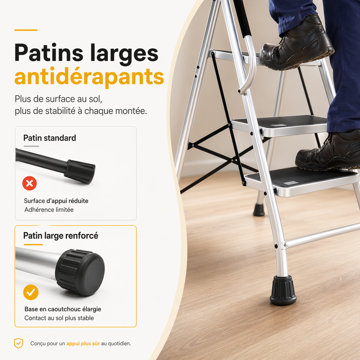 Échelle Pliante 4 Marches MaxiStep Pro 4 | Aluminium Antidérapant Stabilité Renforcée – The MaxReach