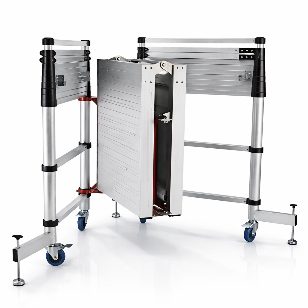 Échafaudage Roulant Télescopique SkyDeck Titan 3M | Aluminium Réglable 200 kg – The MaxReach