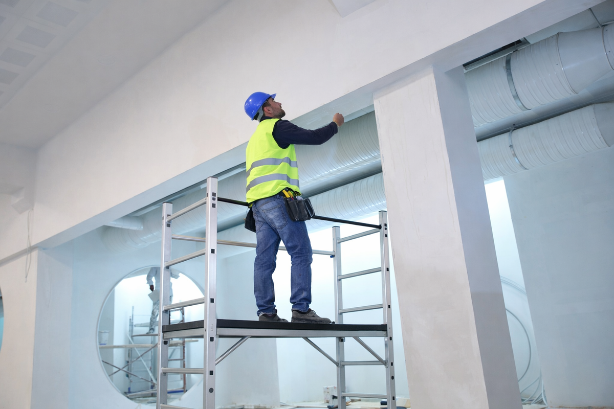 Échafaudage Aluminium Compact Pro SkyDeck | 3 m Roulettes Freinées 200 kg – The MaxReach