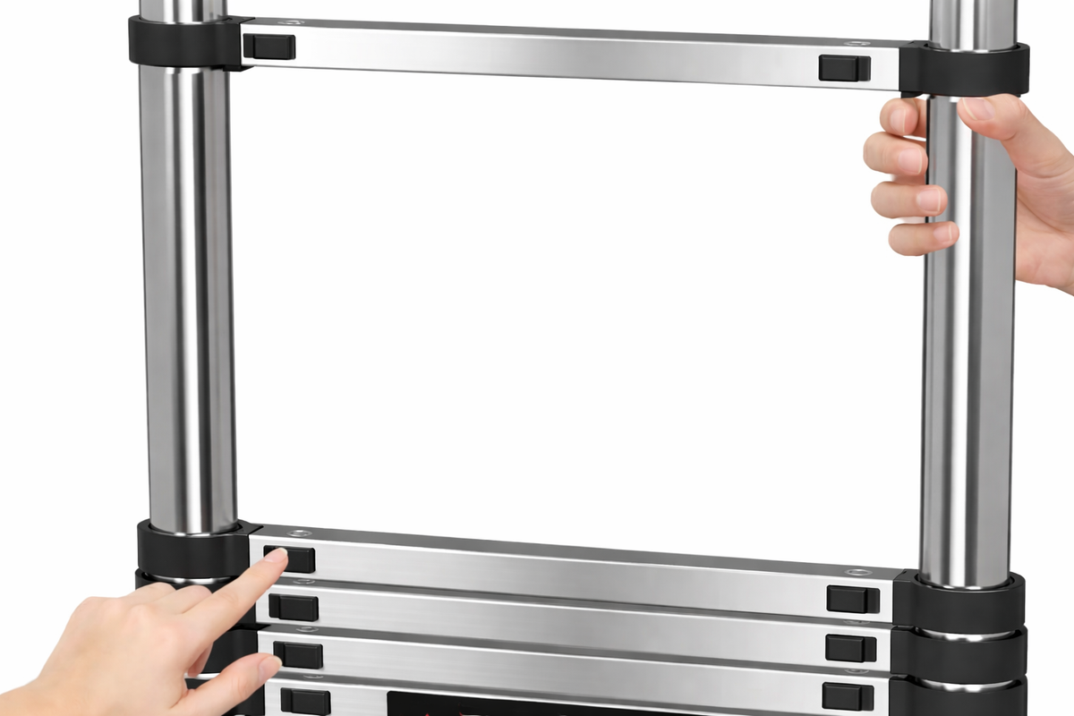 Échelle Télescopique Compacte Compact 260 | 2,6 m Aluminium EN 131 Pro 150 kg – The MaxReach