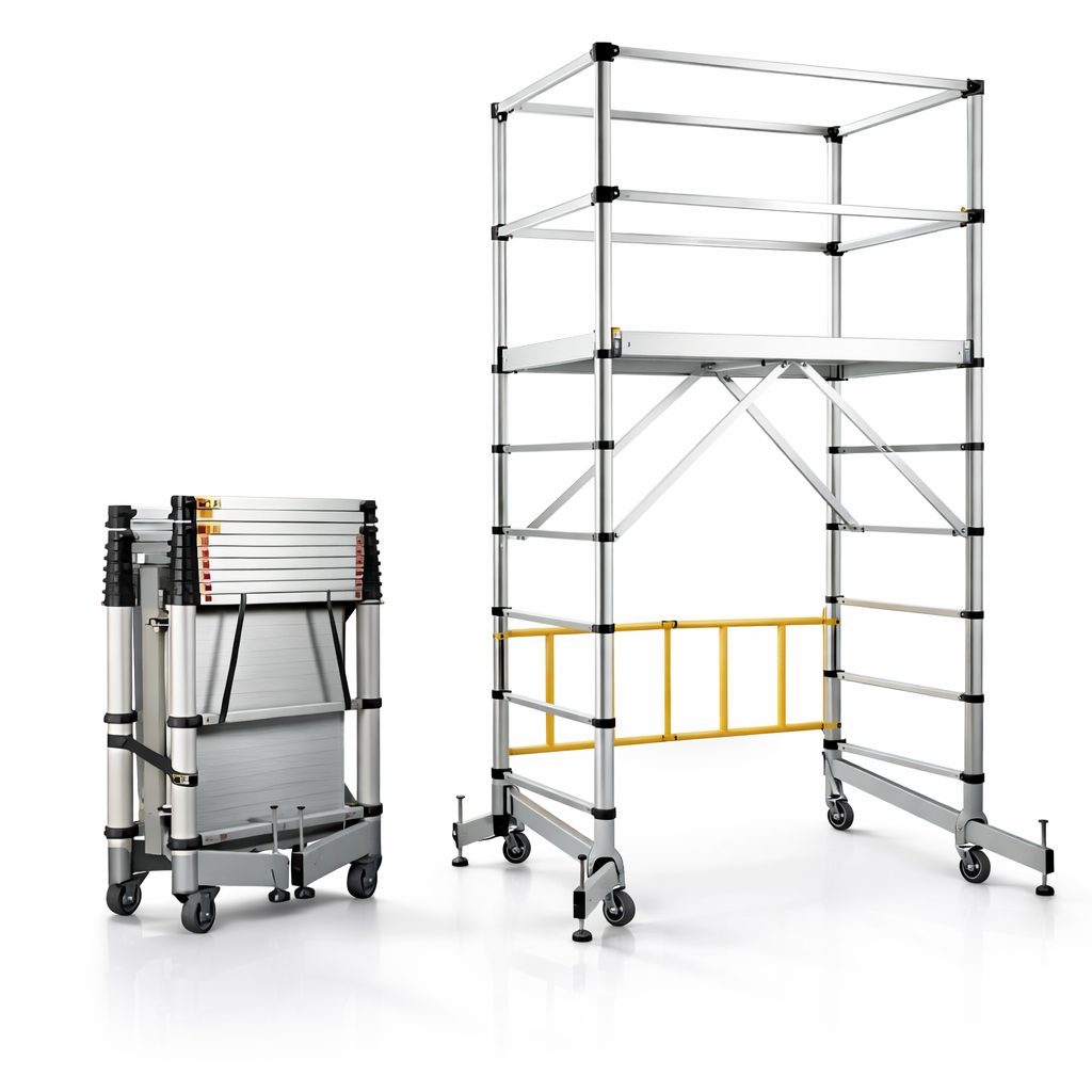 Échafaudage Roulant Télescopique SkyDeck Titan 3M | Aluminium Réglable 200 kg – The MaxReach